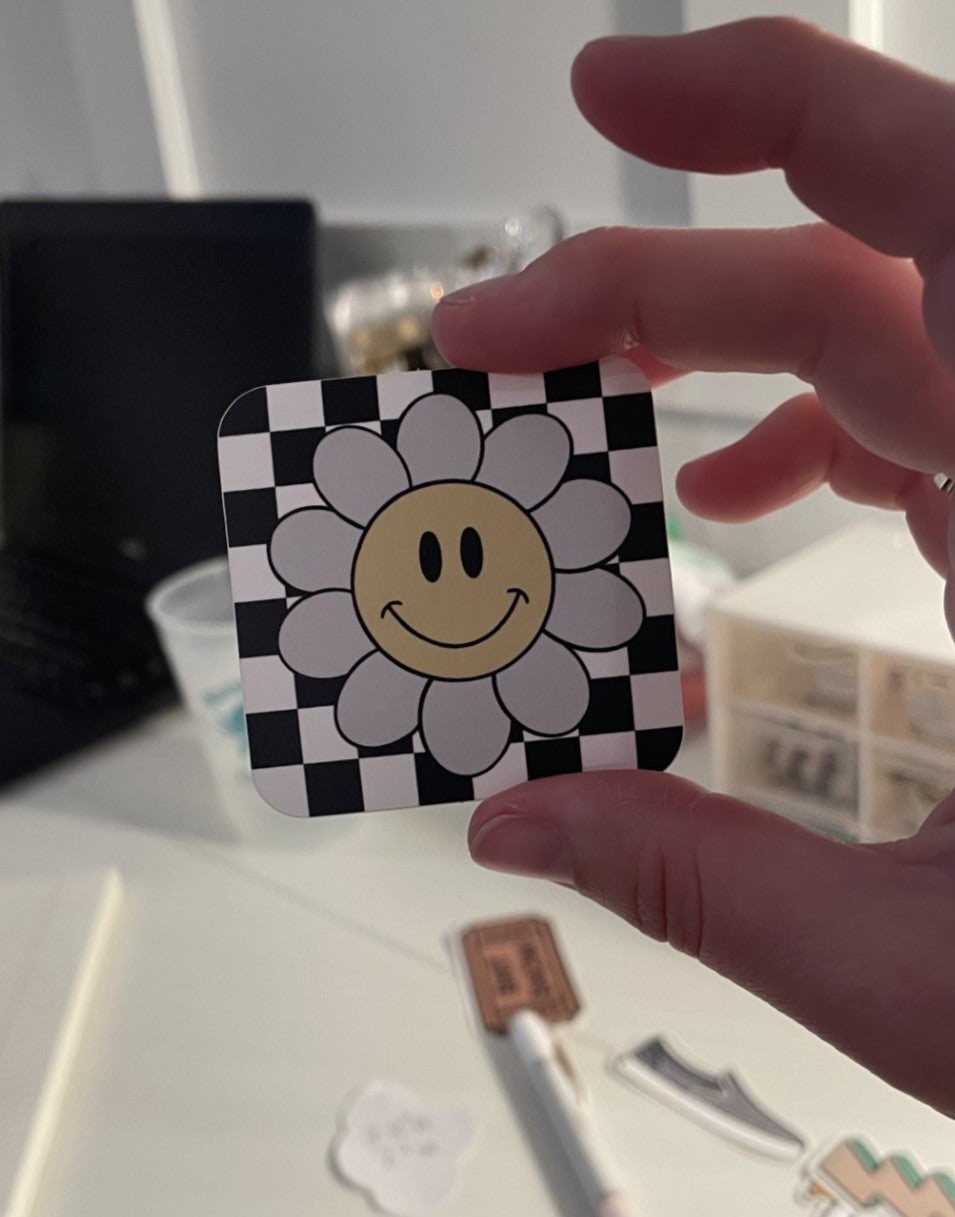 Checkered Smile Sticker