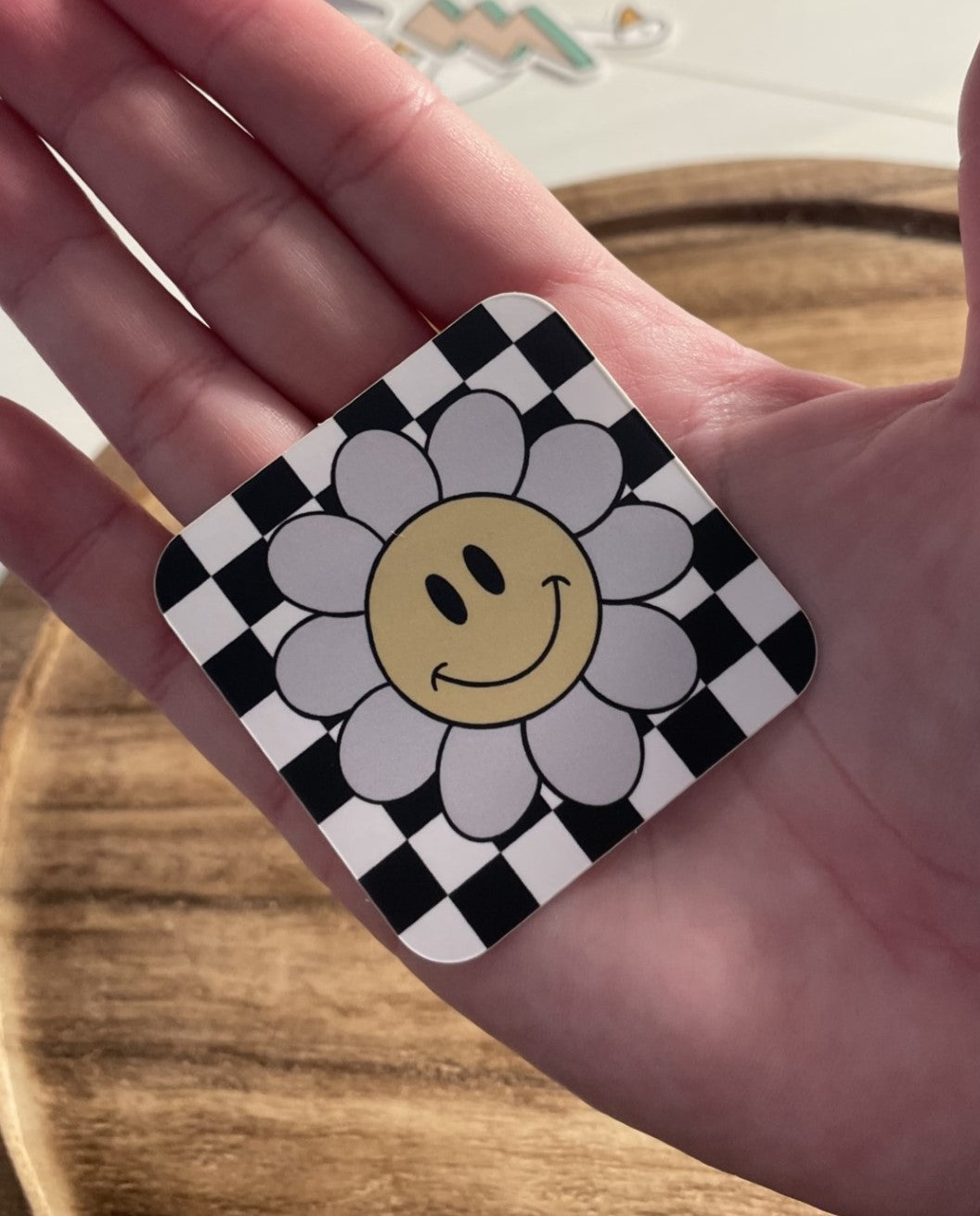 Checkered Smile Sticker