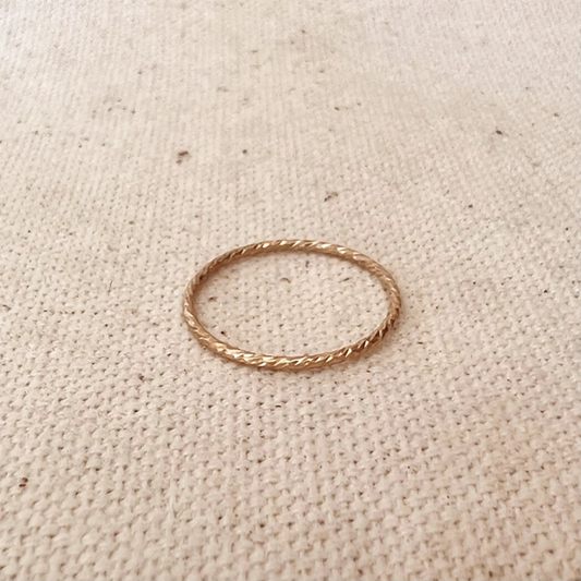 14k Gold Filled 1mm Sparkling Cut Stackable Ring